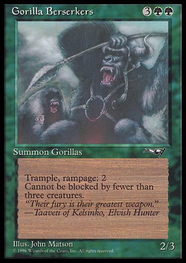 Magic the Gathering: Alliances (Base Set) card 93 Gorilla Berserkers
