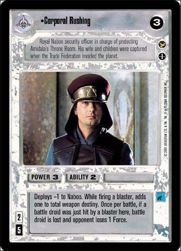 Star Wars: Theed Palace Limited (Base Set) card 80 Corporal Rushing