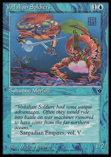 Magic the Gathering: Fallen Empires (Base Set) card 31 Vodalian Soldiers