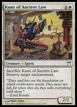 Magic the Gathering: Champions of Kamigawa (Base Set) card 21 Kami of Ancient Law