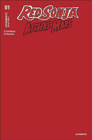 Red Sonja Attacks Mars issue 1-K Red Blank Authentix Sketch Cardstock Cover