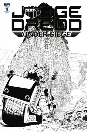 Judge Dredd: Under Siege issue 1-C Max Dunbar 1:10 Black and White Cover