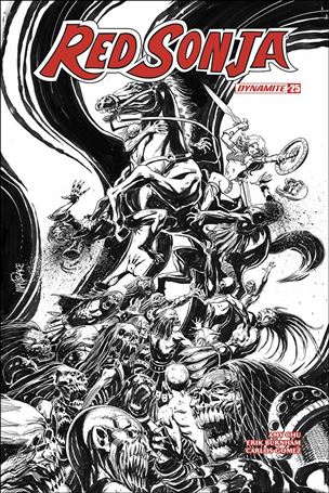 Red Sonja (2017) issue 25-H Tom Mandrake 1:25 Black & White Cover
