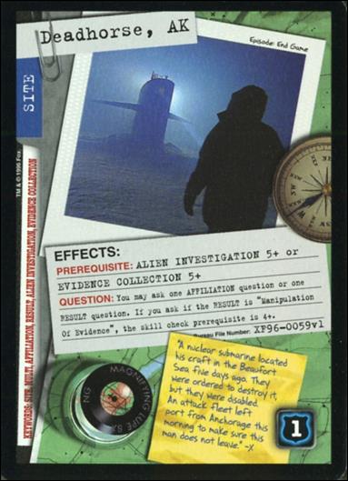 X-Files: Premiere Edition (Base Set) card XF96-0059v1 Deadhorse, AK