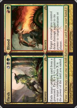 Magic the Gathering: Dragon's Maze (Base Set) card 128 Flesh//Blood