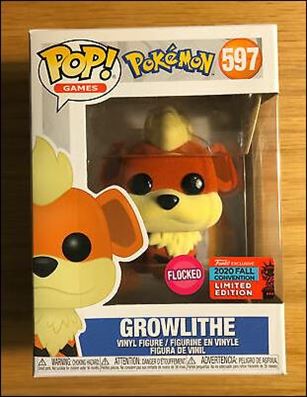 POP! Games figure 597-B Growlithe (Flocked Fall Convention Exclusive)