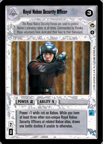 Star Wars: Theed Palace Limited (Base Set) card 93 Royal Naboo Security Officer