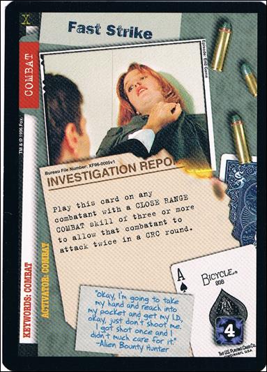 X-Files: Premiere Edition (Base Set) card XF96-0005v1 Fast Strike