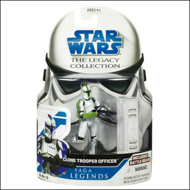 Star Wars: Legacy Collection 3 3/4" Action Figures (2008) figure 19-B Clone Trooper Officer (Green)