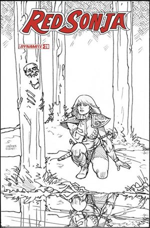 Red Sonja (2019) issue 28-J Joseph Michael Linsner 1:20 Black & White Cover