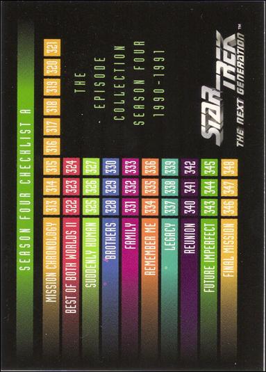 Star Trek: The Next Generation - The Episode Collection Season Four (Base Set) card 400 Checklist A