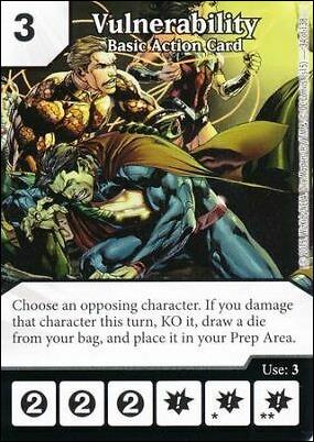 DC Comics Dice Masters Justice League  card 34 Vulnerability Basic Action Card 