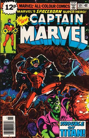 Captain Marvel (1968) issue 59-B UK Price Cover