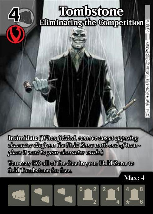 Marvel Dice Masters  Avengers Infinity Gauntlet card 53 Tombstone: Eliminating the Competition 