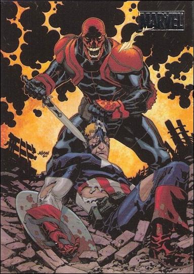 Marvel Heroes and Villains (Silver Foil Parallel Base Set) card 50 Captain America vs Red Skull