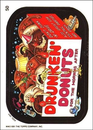 Wacky Packages (Base Set) card 50 Drunken' Donuts