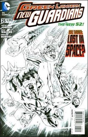 Green Lantern: New Guardians  issue 25-B 1:25 Black and White Cover