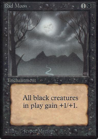 Magic the Gathering: Limited Edition Alpha (Base Set) card 93 Bad Moon