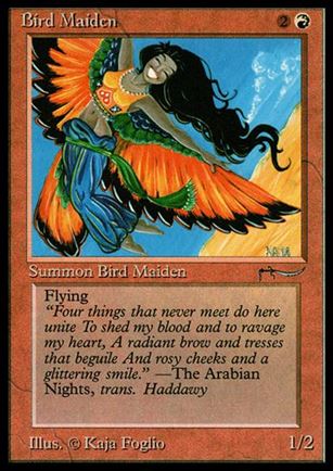 Magic the Gathering: Arabian Nights (Base Set) card 37 Bird Maiden