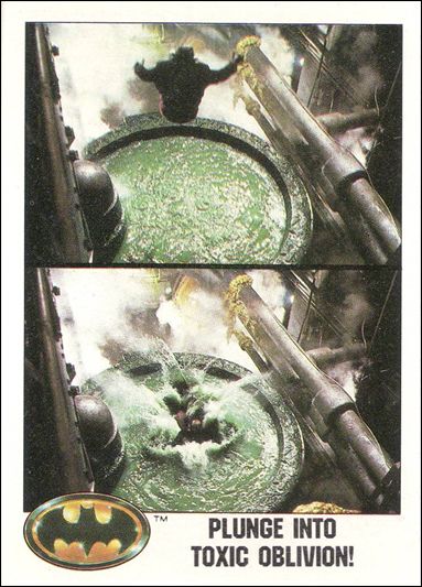 Batman: Series 1 (Base Set) card 35 Plunge into Toxic Oblivion!
