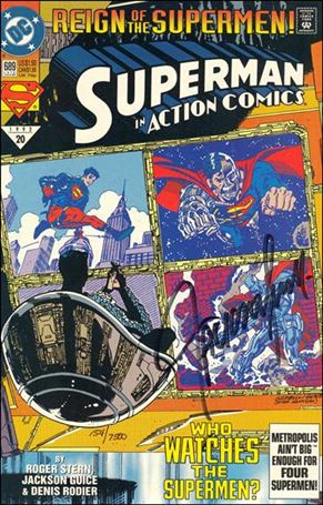 Action Comics (1938) issue 689-C DF (signed by Jackson Guice) 1/7500