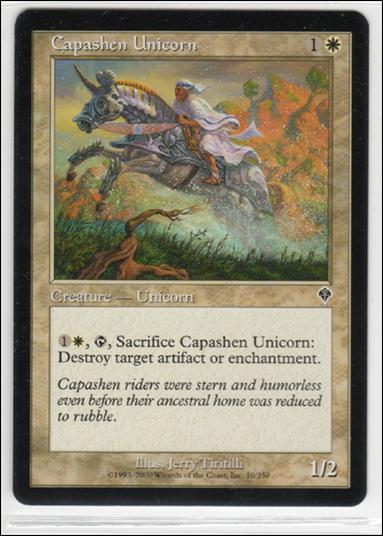 Magic the Gathering: Invasion (Base Set) card 10 Capashen Unicorn