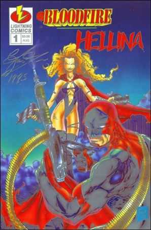 Bloodfire/Hellina issue 1-E Blue Platinum Cover with COA 1/700