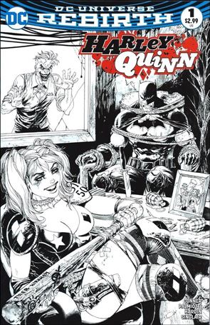 Harley Quinn (2016) issue 1-TP Tyler Kirkham Heroes & Fantasies B&W Cover