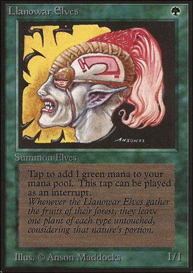 Magic the Gathering: Limited Edition Beta (Base Set) card 211 Llanowar Elves