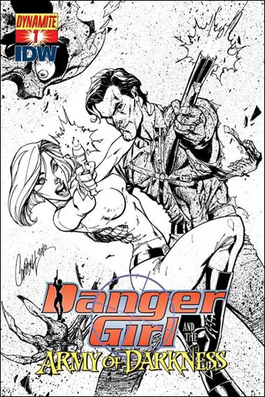 Danger Girl and the Army of Darkness issue 1-D J. Scott Campbell 1:10 Black and White Cover