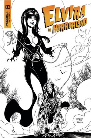 Elvira in Horrorland issue 3-F John Royle 1:15 Black & White Cover