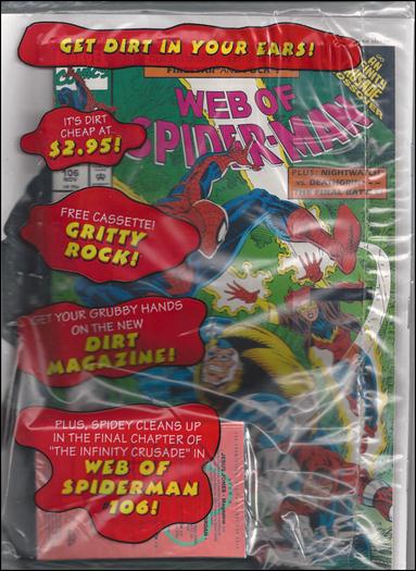 Web of Spider-Man (1985) issue 106-B Polybagged with Dirt Magazine and Cassette Tape