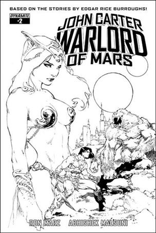 John Carter: Warlord of Mars (2014) issue 2-F Ed Benes 1:20 Black & White Cover
