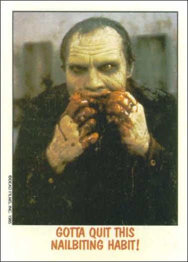 Fright Flicks (Base Set) card 3 "Gotta quit this nailbiting habit!" 