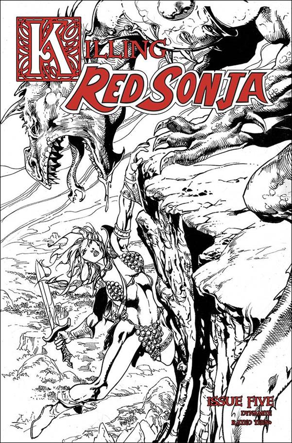 Killing Red Sonja issue 5-D Roberto Castro 1:7 Black & White Cover