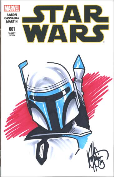 Star Wars (2015) issue 1-QG DF Ken Haeser "Jango Fett" Signed & Remarked Cover
