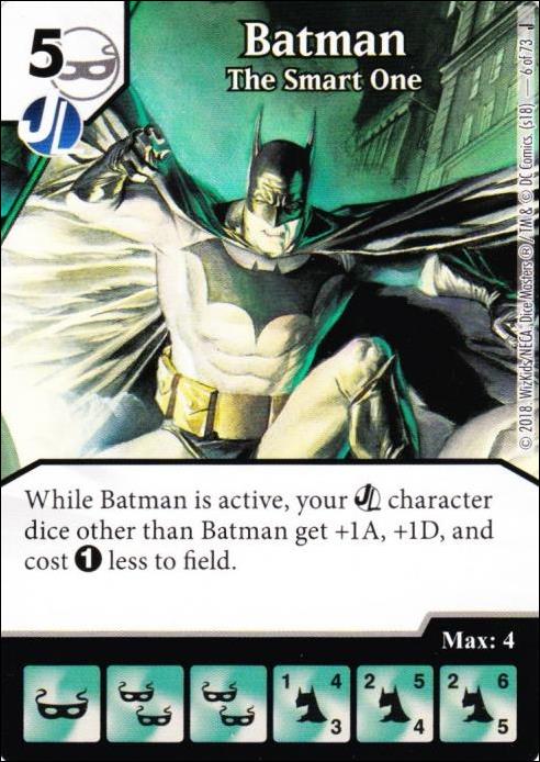 DC Comics Dice Masters Justice card 6 Batman: The Smart One