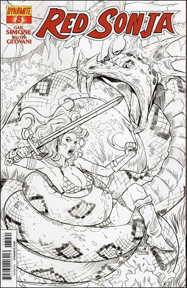 Red Sonja (2013) issue 8-E Nei Ruffino 1:25 Black & White Cover