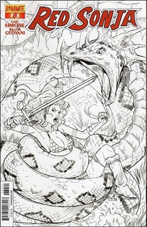 Red Sonja (2013) issue 8-E Nei Ruffino 1:25 Black & White Cover