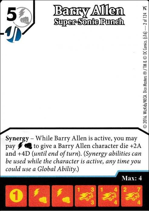 DC Comics Dice Masters Green Arrow and The Flash card 2-B Barry Allen: Super-Sonic Punch (Gravity Feed Purch