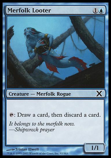 Magic the Gathering: 10th Edition (Base Set) card 92 Merfolk Looter