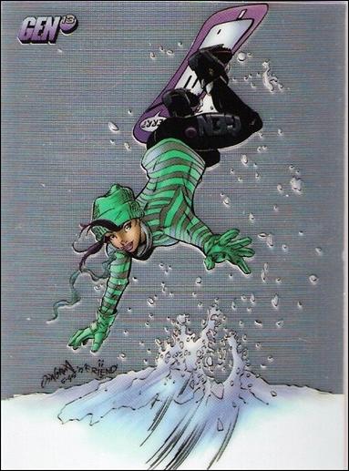 Gen13: Series 1 (Base Set) card 44 Freefall, Snowboarding