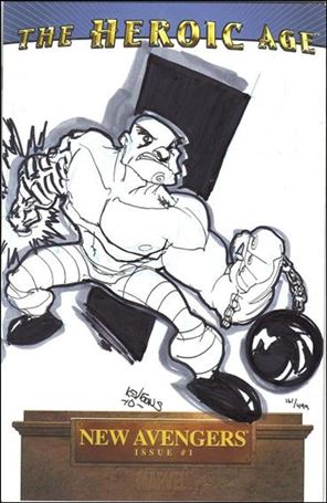 New Avengers (2010) issue 1-E DF Blank (Signed/Remarked by Kevin Greaves) 1/499