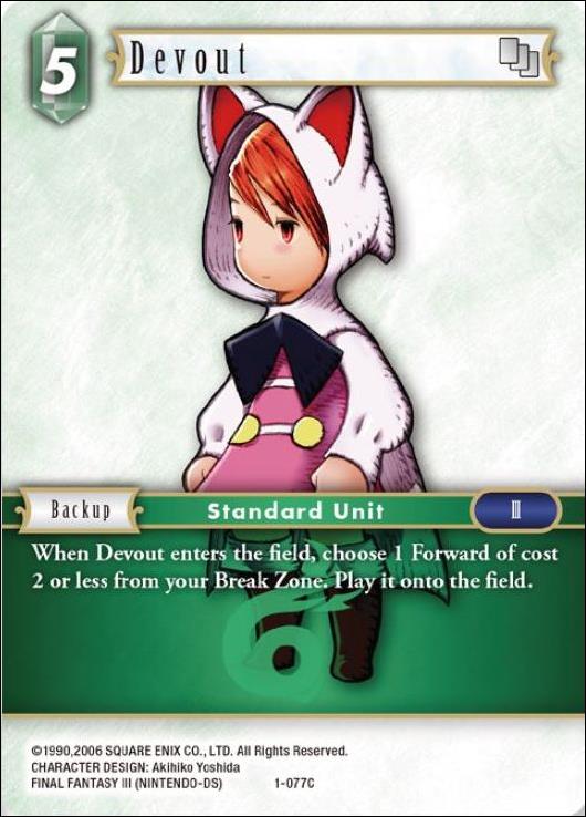 Final Fantasy Trading Card Game: Opus I (Base Set) card 077C Devout