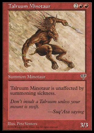 Magic the Gathering: Mirage (Base Set) card 196 Talruum Minotaur