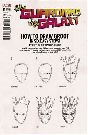 All-New Guardians of the Galaxy issue 11-B Chip Zdarsky How-To-Draw Cover 