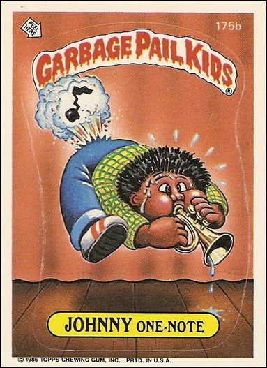 Garbage Pail Kids: Series 05 (Base Set) card 175b Johnny One-Note (Center Puzzle Back)
