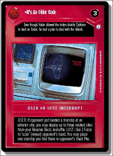 Star Wars: Endor Limited (Base Set) card 62 It's An Older Code