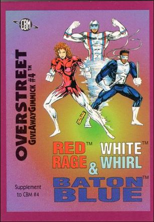 Overstreet Give Away Gimmick (Promo) card 4 Red Rage, White Whirl, & Baton Blue-Purple Border