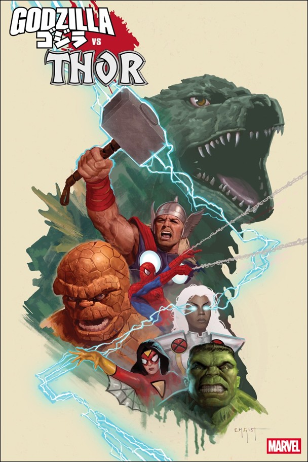Godzilla vs. Thor issue 1-B Erik M. Gist Cover